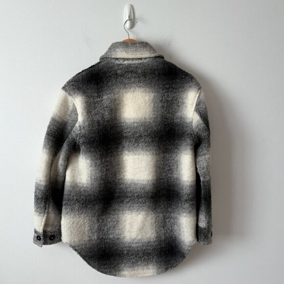 Aritzia Wilfred Free Midi Wool Plaid Ganna Shacket Long Black White Size XS - Picture 6 of 8